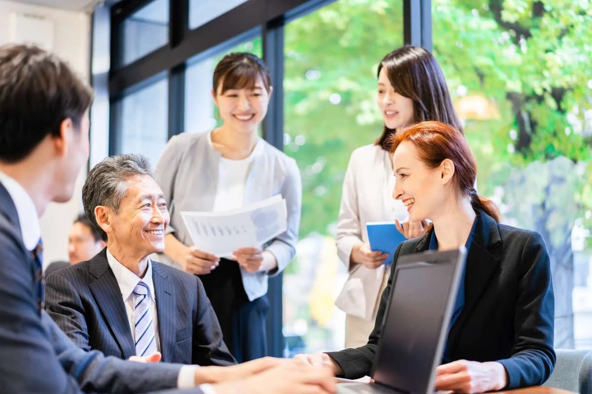 Multicultural team in meeting